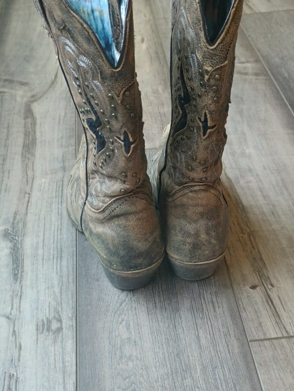Laredo Brown Distressed Western Heeled Cowboy Boots - Picture 8 of 10